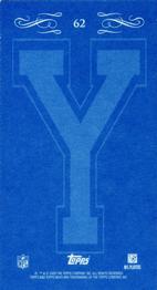 2008 Topps Mayo - Mini Yale Blue Backs #62 Mark Bradley Back