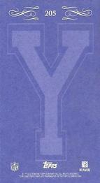 2008 Topps Mayo - Mini Yale Blue Backs #205 Jabar Gaffney Back