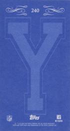 2008 Topps Mayo - Mini Yale Blue Backs #240 Kyle Boller Back