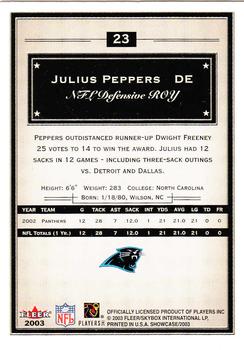 2003 Fleer Showcase #23 Julius Peppers Back