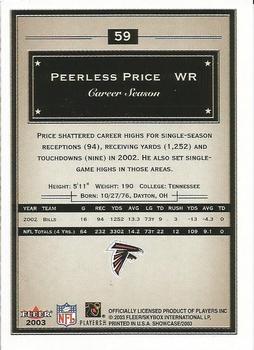 2003 Fleer Showcase #59 Peerless Price Back