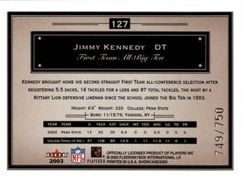 2003 Fleer Showcase #127 Jimmy Kennedy Back