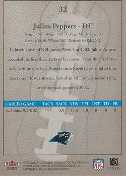 2003 Fleer Snapshot #32 Julius Peppers Back