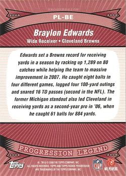 2008 Topps Rookie Progression - Legends #PL-BE Braylon Edwards Back