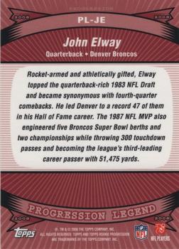 2008 Topps Rookie Progression - Legends #PL-JE John Elway Back