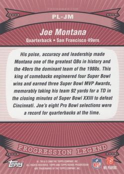 2008 Topps Rookie Progression - Legends #PL-JM Joe Montana Back
