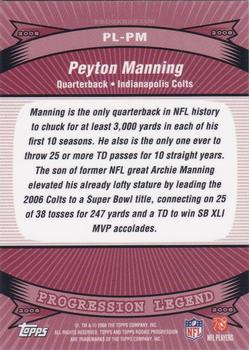 2008 Topps Rookie Progression - Legends #PL-PM Peyton Manning Back