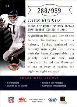 2003 Leaf Limited #11 Dick Butkus Back