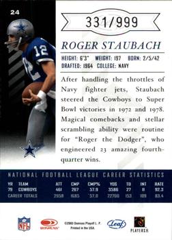 2003 Leaf Limited #24 Roger Staubach Back