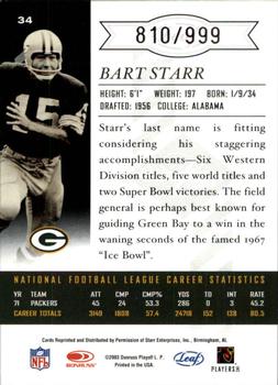 2003 Leaf Limited #34 Bart Starr Back