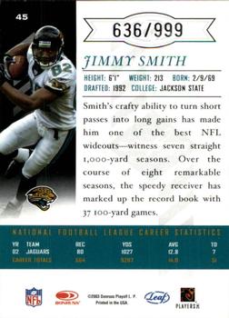 2003 Leaf Limited #45 Jimmy Smith Back