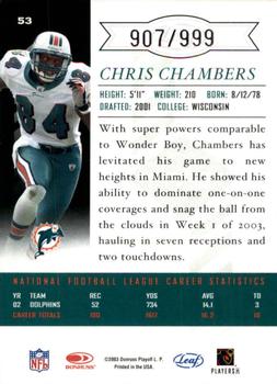 2003 Leaf Limited #53 Chris Chambers Back