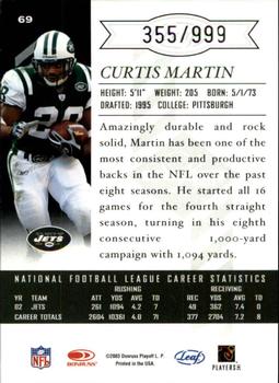 2003 Leaf Limited #69 Curtis Martin Back
