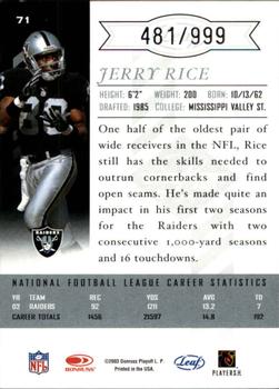 2003 Leaf Limited #71 Jerry Rice Back