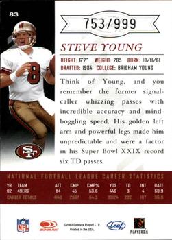2003 Leaf Limited #83 Steve Young Back