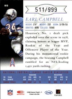 2003 Leaf Limited #95 Earl Campbell Back