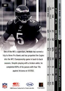 2003 Leaf Rookies & Stars #68 Donovan McNabb Back