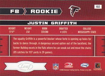2003 Leaf Rookies & Stars #102 Justin Griffith Back