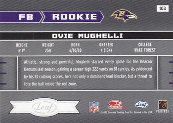 2003 Leaf Rookies & Stars #103 Ovie Mughelli Back