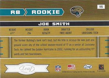 2003 Leaf Rookies & Stars #115 Joe Smith Back