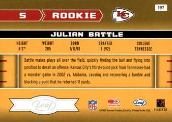 2003 Leaf Rookies & Stars #197 Julian Battle Back