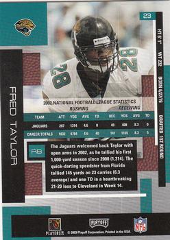 2003 Playoff Absolute Memorabilia #23 Fred Taylor Back