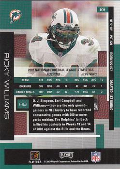 2003 Playoff Absolute Memorabilia #29 Ricky Williams Back