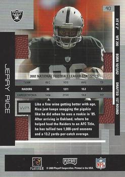 2003 Playoff Absolute Memorabilia #40 Jerry Rice Back