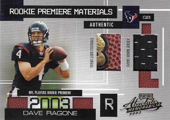 2003 Playoff Absolute Memorabilia #155 Dave Ragone Front