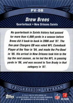 2008 Topps Rookie Progression - Veterans #PV-DB Drew Brees Back