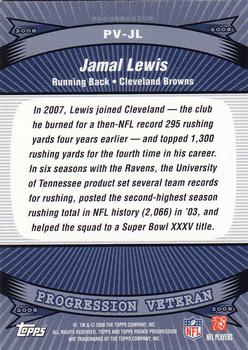 2008 Topps Rookie Progression - Veterans #PV-JL Jamal Lewis Back