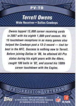 2008 Topps Rookie Progression - Veterans #PV-TO Terrell Owens Back