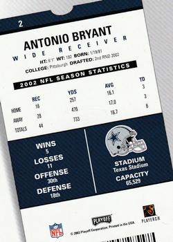 2003 Playoff Contenders #2 Antonio Bryant Back