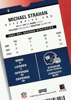 2003 Playoff Contenders #6 Michael Strahan Back