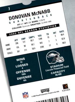 2003 Playoff Contenders #7 Donovan McNabb Back