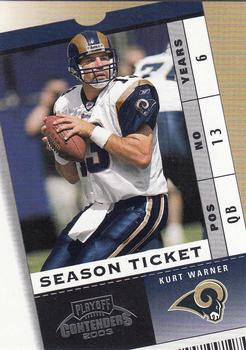 2003 Playoff Contenders #34 Kurt Warner Front