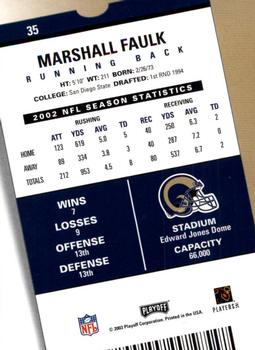 2003 Playoff Contenders #35 Marshall Faulk Back