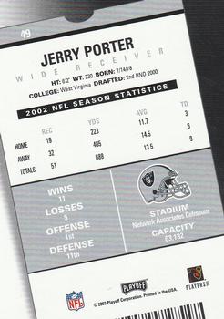 2003 Playoff Contenders #49 Jerry Porter Back