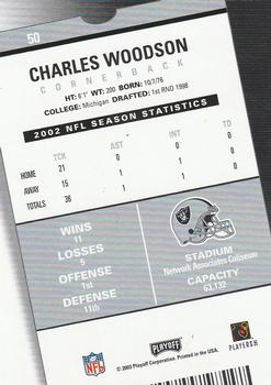 2003 Playoff Contenders #50 Charles Woodson Back