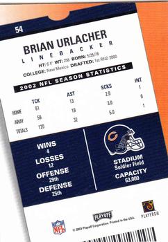2003 Playoff Contenders #54 Brian Urlacher Back