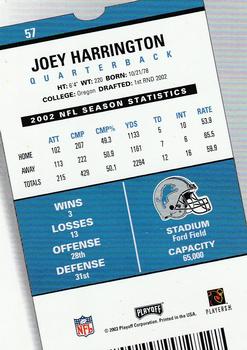 2003 Playoff Contenders #57 Joey Harrington Back