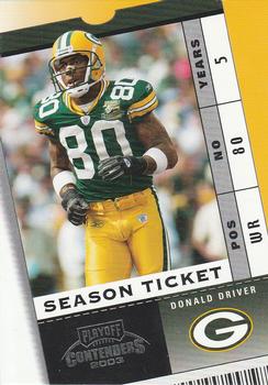 2003 Playoff Contenders #60 Donald Driver Front