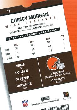 2003 Playoff Contenders #71 Quincy Morgan Back