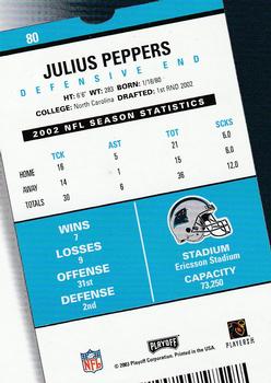 2003 Playoff Contenders #80 Julius Peppers Back
