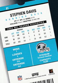 2003 Playoff Contenders #81 Stephen Davis Back