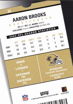 2003 Playoff Contenders #83 Aaron Brooks Back