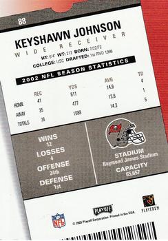 2003 Playoff Contenders #88 Keyshawn Johnson Back