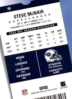 2003 Playoff Contenders #98 Steve McNair Back