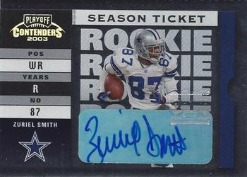 2003 Playoff Contenders #174 Zuriel Smith Front