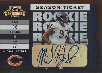 2003 Playoff Contenders #187 Michael Haynes Front